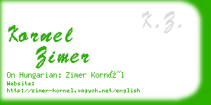 kornel zimer business card